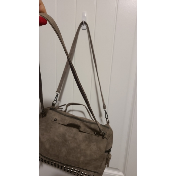 Studded handbag purse gray brown Emery Rose - Picture 6 of 11